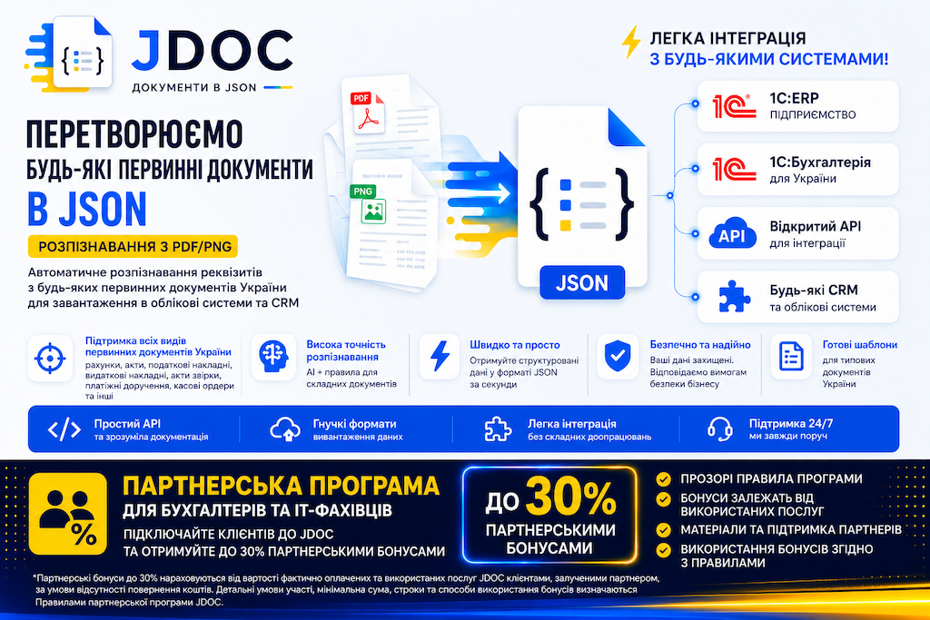 JDOC — розпізнавання актів виконаних робіт, рахунків і накладних у JSON